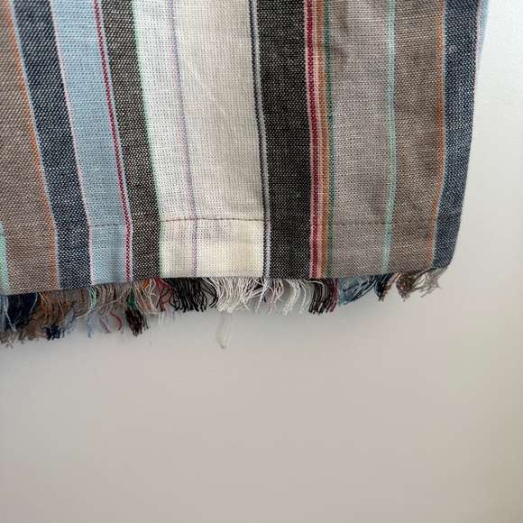 SOFT SURROUNDINGS L Sera Cropped Pants Striped Linen Blend Button Sides Large - Picture 6 of 11